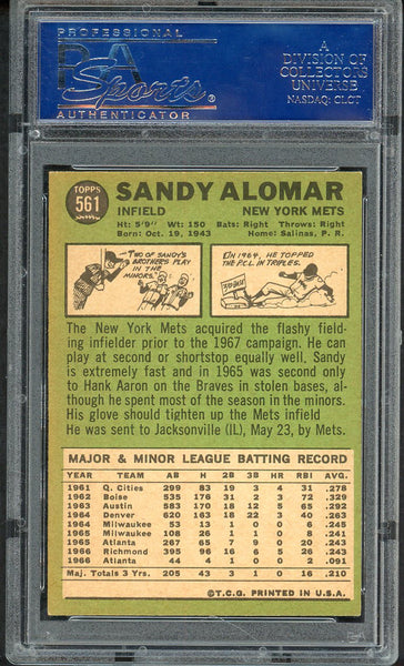 1967 Topps Baseball #561 Sandy Alomar Mets PSA 6.5 EX-MT+ 554913