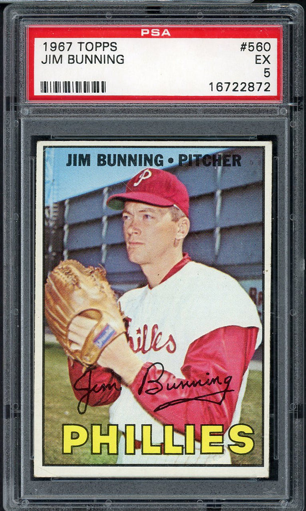 1967 Topps Baseball #560 Jim Bunning Phillies PSA 5 EX 554914