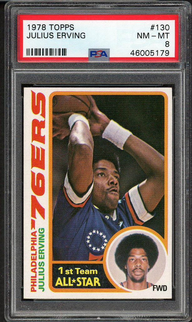 1978 Topps Basketball #130 Julius Erving 76ers PSA 8 NM/MT 554919