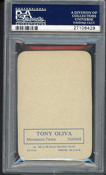 1969 Topps Baseball Supers #020 Tony Oliva Twins PSA 8 NM/MT 554920