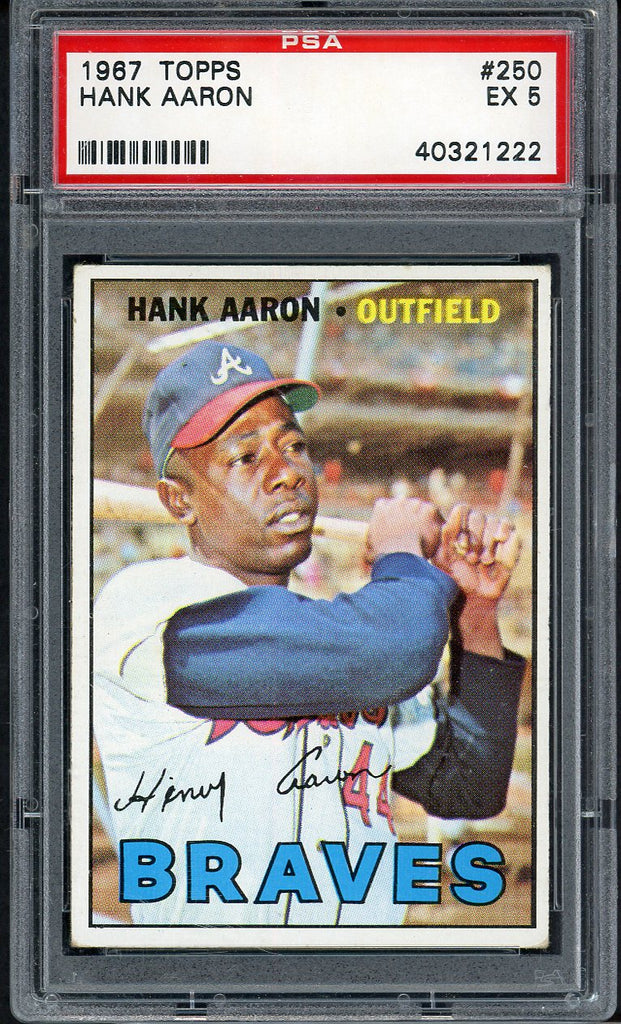 1967 Topps Baseball #250 Hank Aaron Braves PSA 5 EX 554921