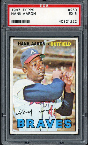 1967 Topps Baseball #250 Hank Aaron Braves PSA 5 EX 554921