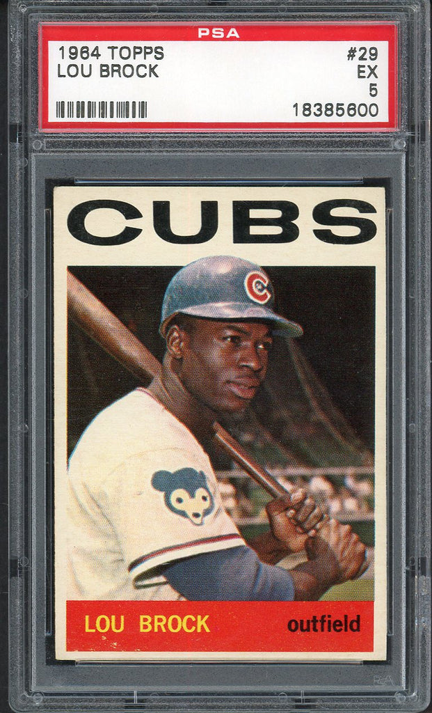 1964 Topps Baseball #029 Lou Brock Cubs PSA 5 EX 554925