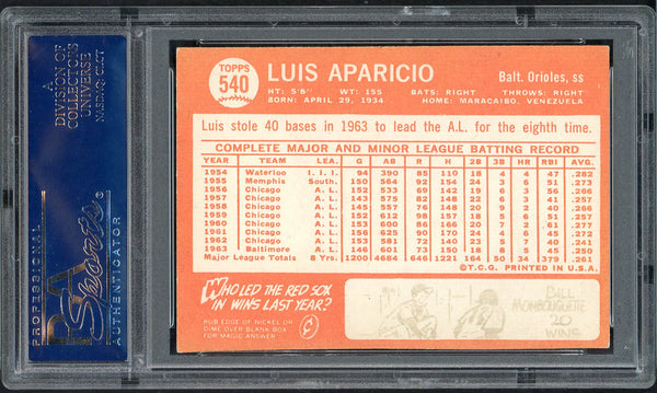 1964 Topps Baseball #540 Luis Aparicio Orioles PSA 5 EX 554927