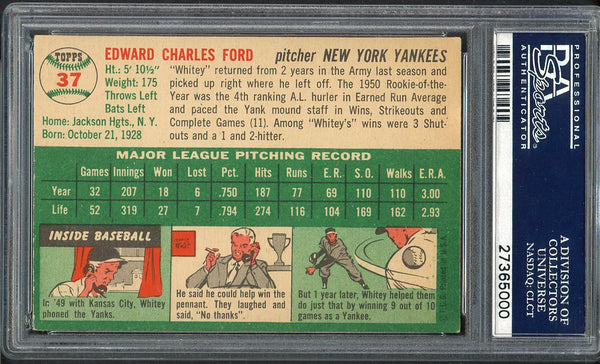1954 Topps Baseball #037 Whitey Ford Yankees PSA 6 EX-MT 554928