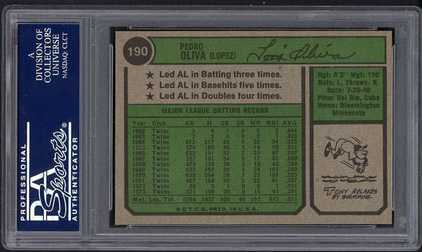 1974 Topps Baseball #190 Tony Oliva Twins PSA 8 NM/MT 554931