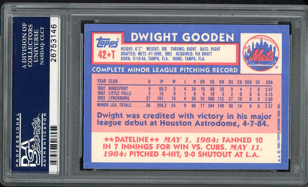1984 Topps Traded #042T Dwight Gooden Mets PSA 9 MINT 554932