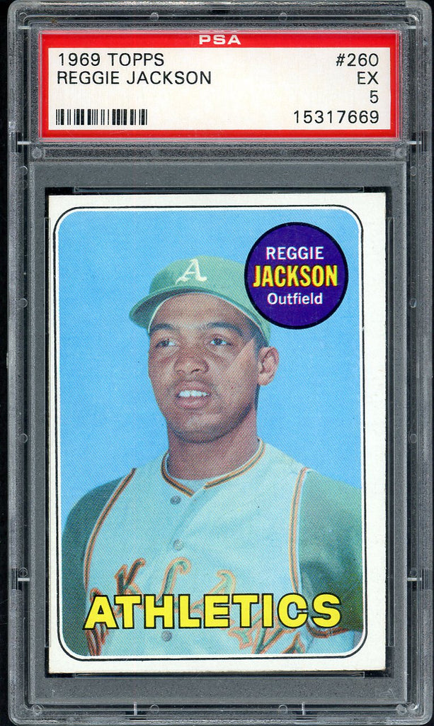 1969 Topps Baseball #260 Reggie Jackson A's PSA 5 EX 554935