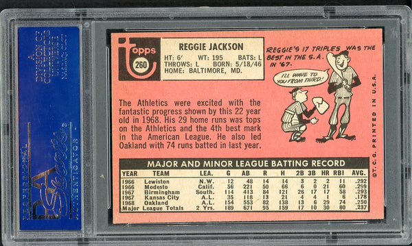 1969 Topps Baseball #260 Reggie Jackson A's PSA 5 EX 554935