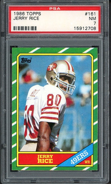 1986 Topps #161 Jerry Rice 49ers PSA 7 NM 554937