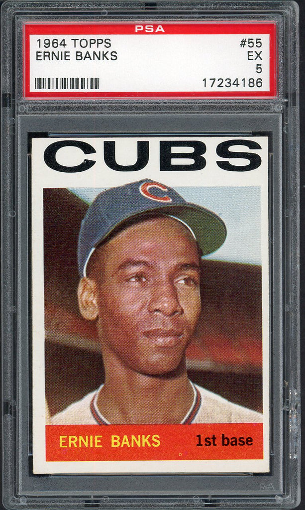 1964 Topps Baseball #055 Ernie Banks Cubs PSA 5 EX 554939