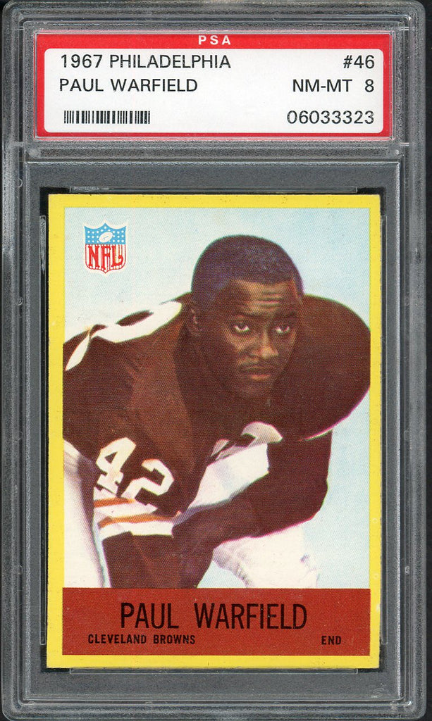 1967 Philadelphia Football #046 Paul Warfield Browns PSA 8 NM/MT 554943
