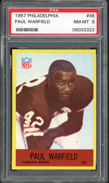 1967 Philadelphia Football #046 Paul Warfield Browns PSA 8 NM/MT 554943