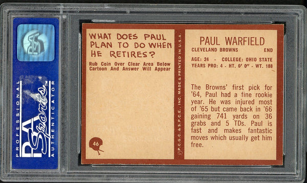 1967 Philadelphia Football #046 Paul Warfield Browns PSA 8 NM/MT 554943