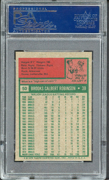 1975 Topps Mini Baseball #050 Brooks Robinson Orioles PSA 7 NM 554949