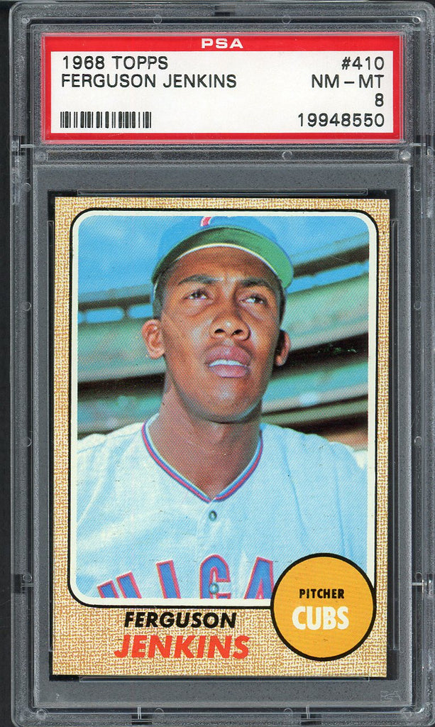 1968 Topps Baseball #410 Fergie Jenkins Cubs PSA 8 NM/MT 554951