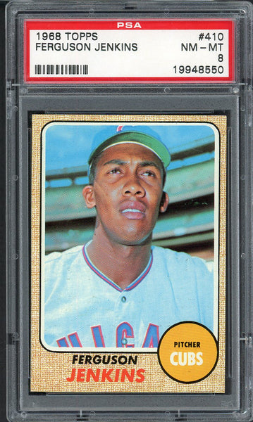1968 Topps Baseball #410 Fergie Jenkins Cubs PSA 8 NM/MT 554951