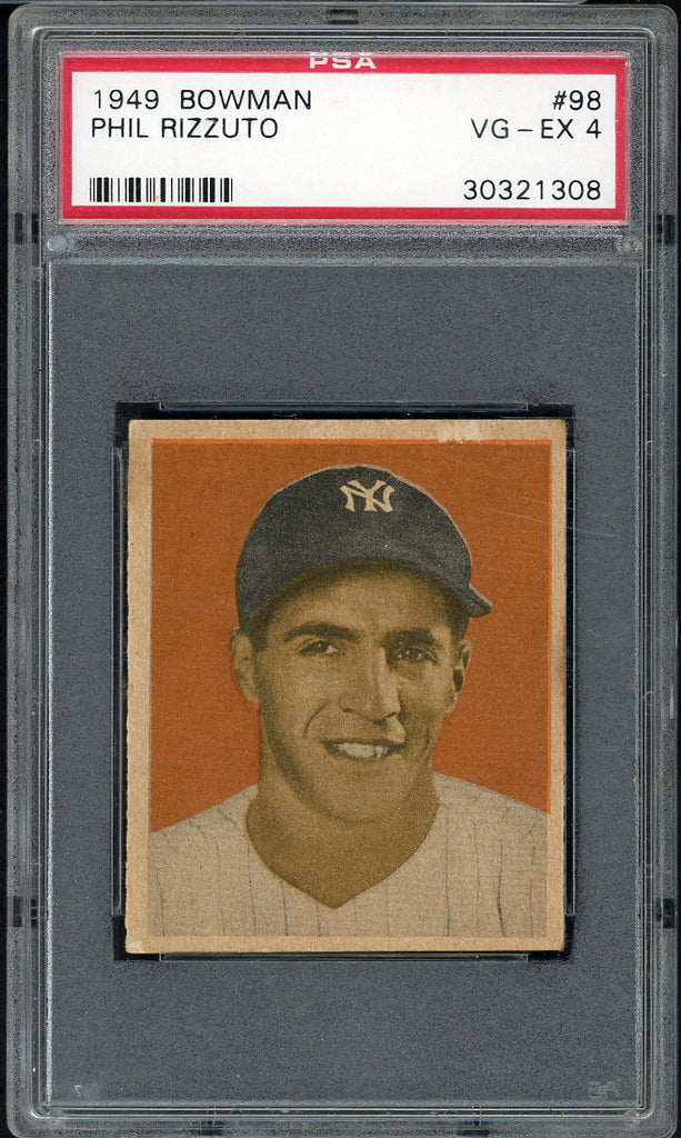 1949 Bowman Baseball #098 Phil Rizzuto Yankees PSA 4 VG-EX No Name 554954
