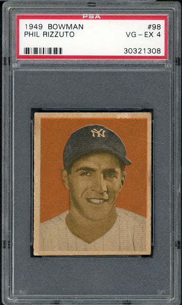 1949 Bowman Baseball #098 Phil Rizzuto Yankees PSA 4 VG-EX No Name 554954