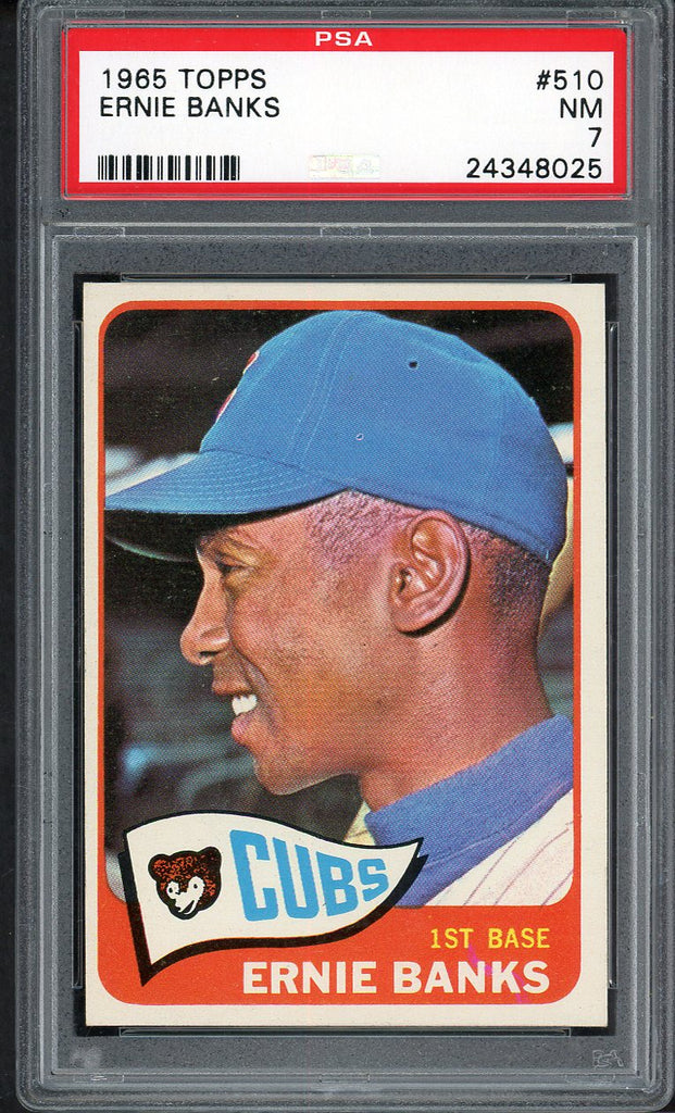 1965 Topps Baseball #510 Ernie Banks Cubs PSA 7 NM 554957