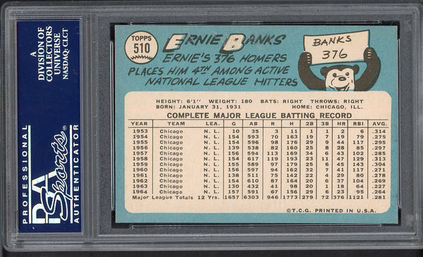 1965 Topps Baseball #510 Ernie Banks Cubs PSA 7 NM 554957