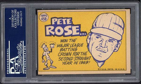 1970 Topps Baseball #458 Pete Rose A.S. Reds PSA 7 NM mc 554959