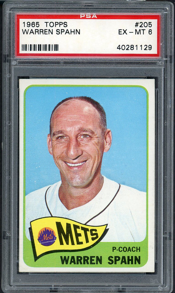 1965 Topps Baseball #205 Warren Spahn Mets PSA 6 EX-MT 554963