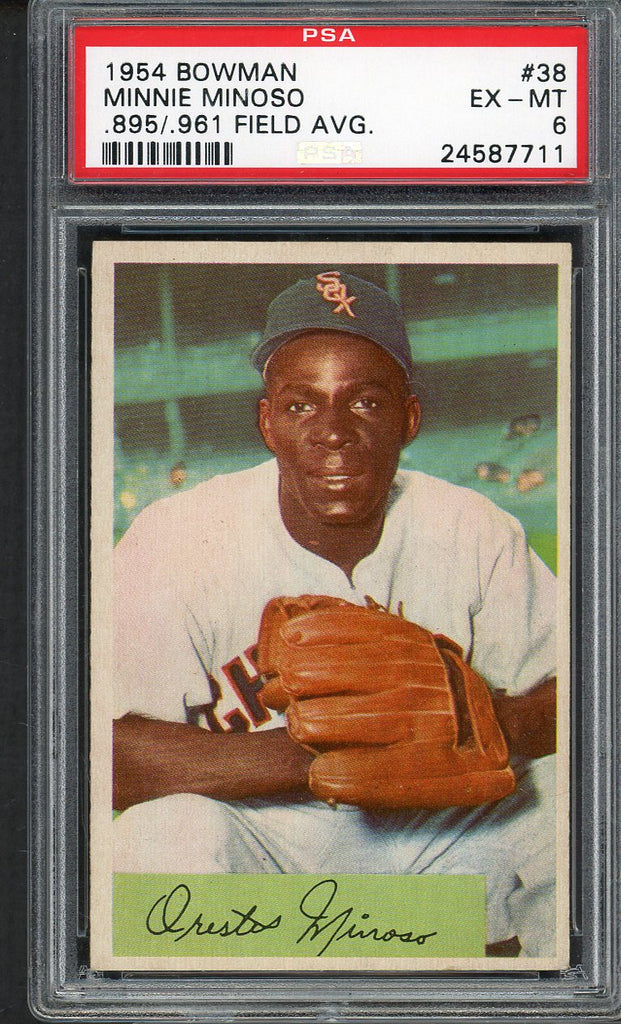 1954 Bowman Baseball #038 Minnie Minoso White Sox PSA 6 EX-MT 554965