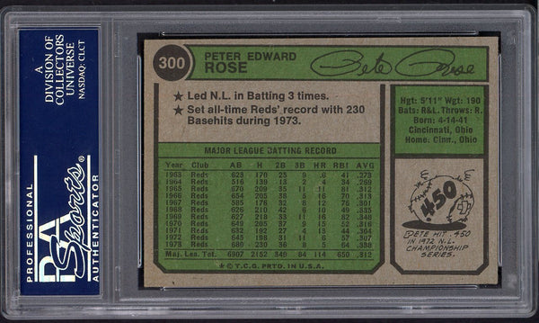 1974 Topps Baseball #300 Pete Rose Reds PSA 7 NM 554979