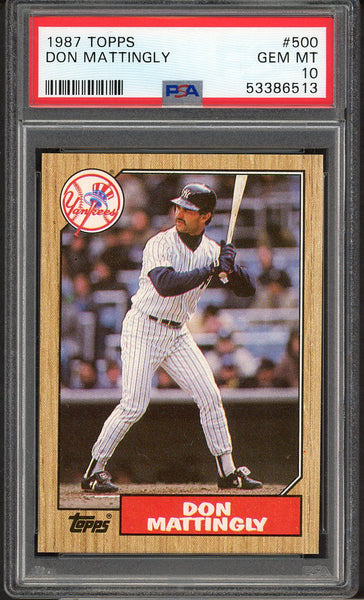 1987 Topps #500 Don Mattingly Yankees PSA 10 GEM MINT 554981