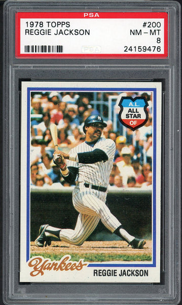 1978 Topps Baseball #200 Reggie Jackson Yankees PSA 8 NM/MT 554983