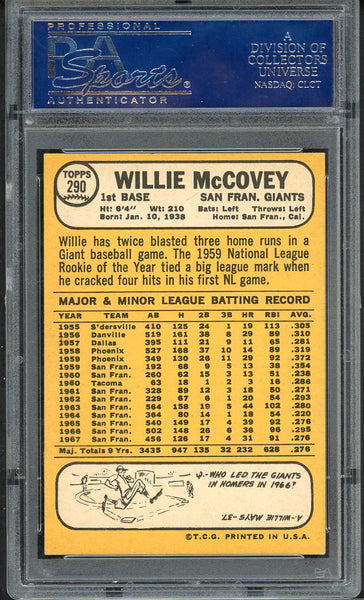 1968 Topps Baseball #290 Willie McCovey Giants PSA 6.5 EX-MT+ 554985