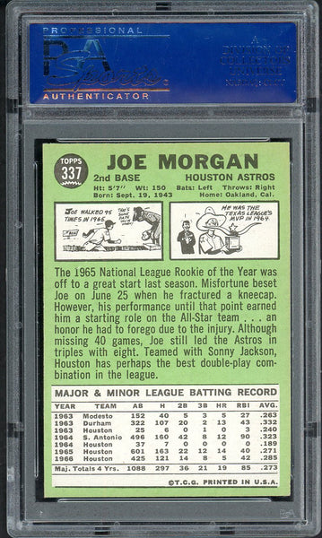 1967 Topps Baseball #337 Joe Morgan Astros PSA 6 EX-MT 554987