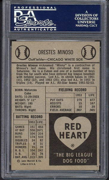 1954 Red Heart Minnie Minoso White Sox PSA 6 EX-MT 554988