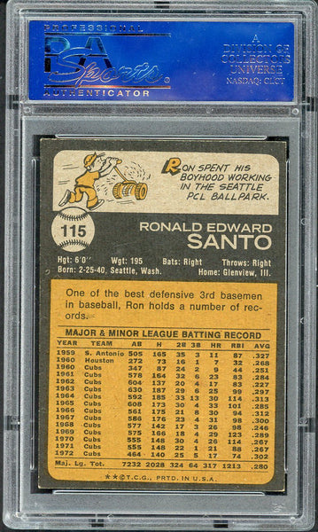 1973 Topps Baseball #115 Ron Santo Cubs PSA 8 NM/MT 554990