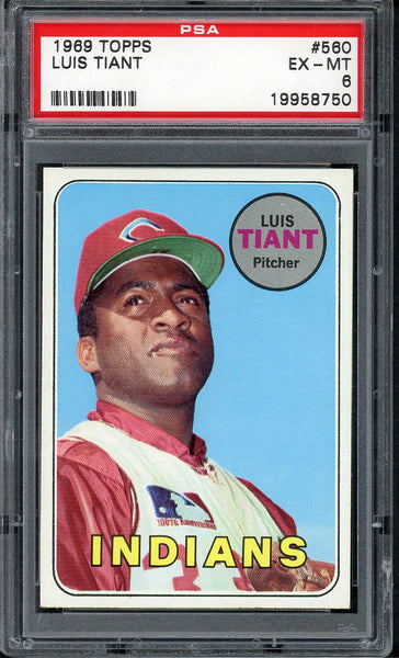 1969 Topps Baseball #560 Luis Tiant Indians PSA 6 EX-MT 554992