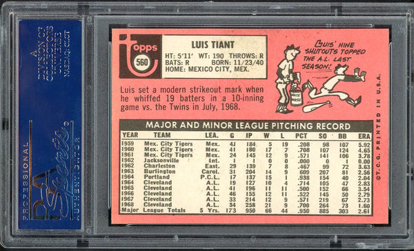 1969 Topps Baseball #560 Luis Tiant Indians PSA 6 EX-MT 554992