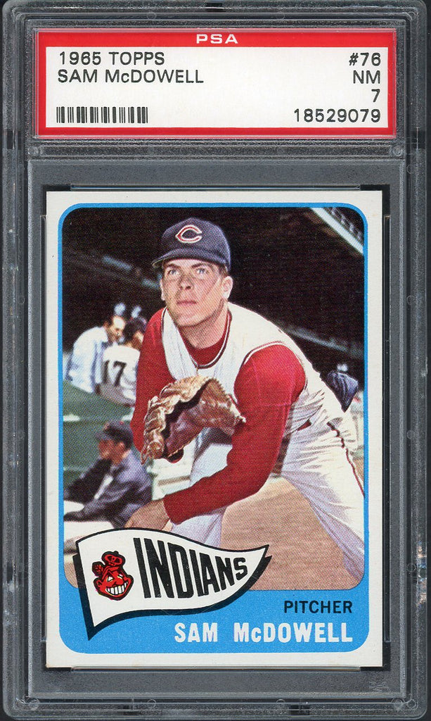 1965 Topps Baseball #076 Sam McDowell Indians PSA 7 NM 554994
