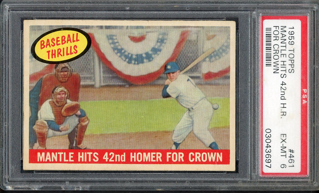 1959 Topps Baseball #461 Mickey Mantle IA Yankees PSA 6 EX-MT 554996