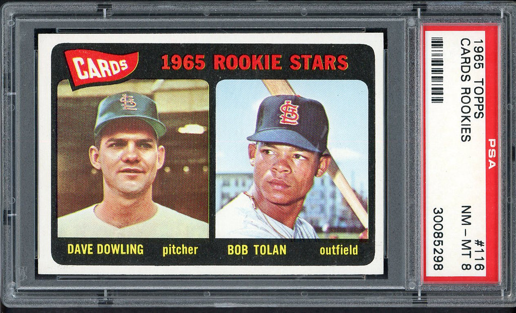 1965 Topps Baseball #116 Bobby Tolan Cardinals PSA 8 NM/MT 554997