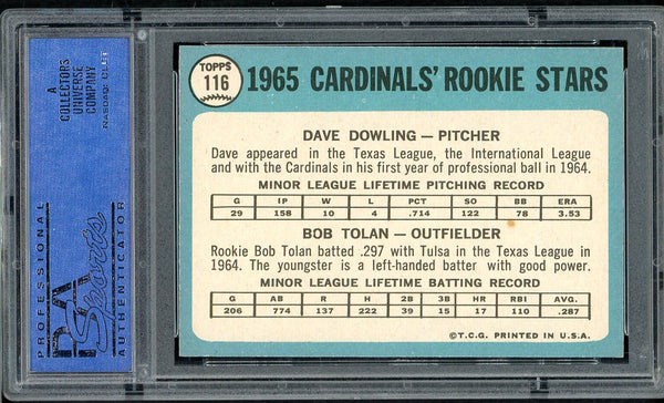 1965 Topps Baseball #116 Bobby Tolan Cardinals PSA 8 NM/MT 554997