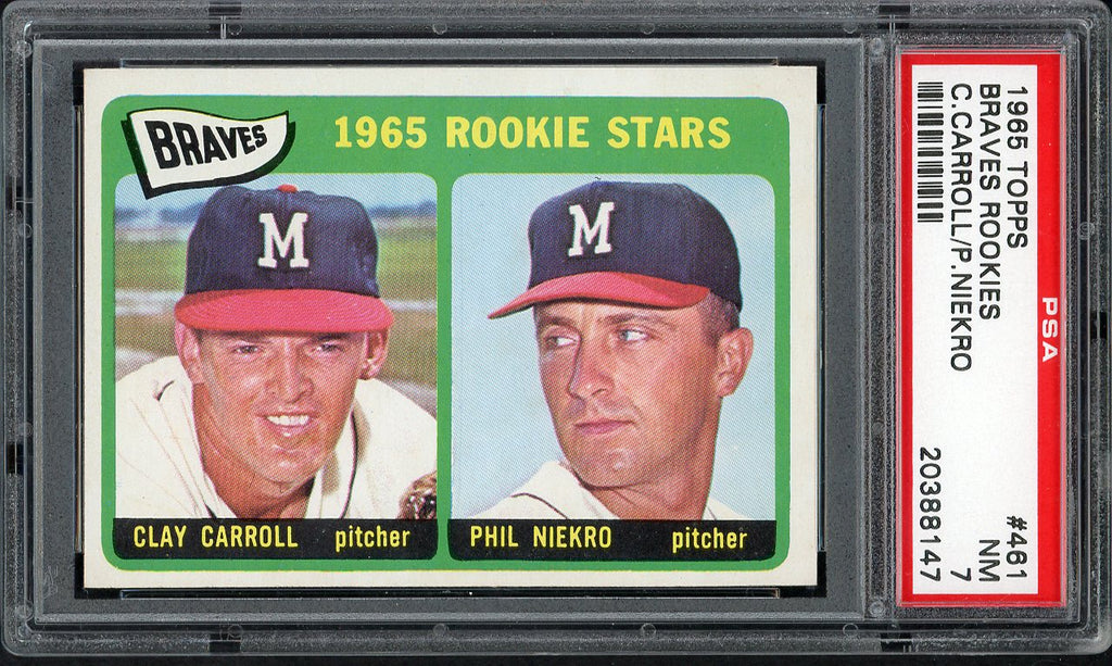 1965 Topps Baseball #461 Phil Niekro Braves PSA 7 NM 554998