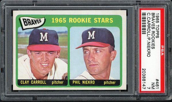 1965 Topps Baseball #461 Phil Niekro Braves PSA 7 NM 554998