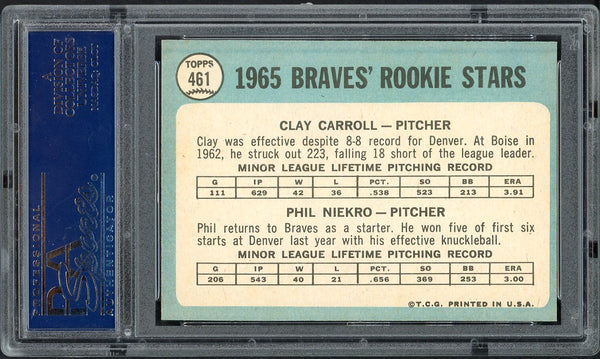 1965 Topps Baseball #461 Phil Niekro Braves PSA 7 NM 554998