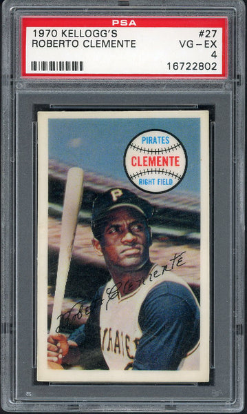 1970 Kelloggs Baseball #027 Roberto Clemente Pirates PSA 4 VG-EX 555010