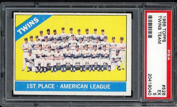 1966 Topps Baseball #526 Minnesota Twins Team PSA 5 EX 555013