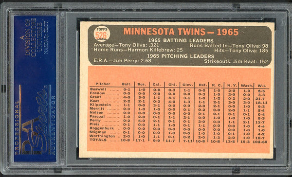 1966 Topps Baseball #526 Minnesota Twins Team PSA 5 EX 555013