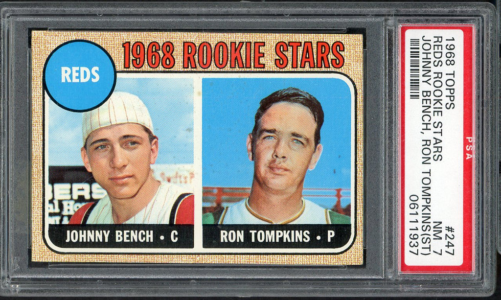 1968 Topps Baseball #247 Johnny Bench Reds PSA 7 NM St 555015