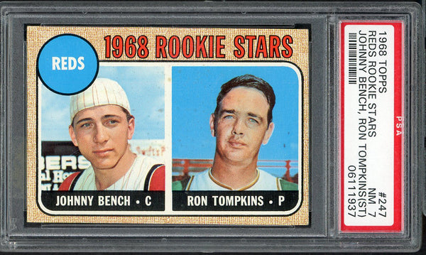 1968 Topps Baseball #247 Johnny Bench Reds PSA 7 NM St 555015