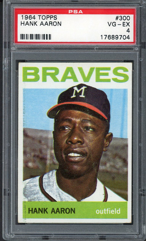 1964 Topps Baseball #300 Hank Aaron Braves PSA 4 VG-EX 555016